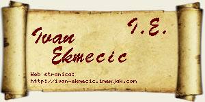 Ivan Ekmečić vizit kartica
